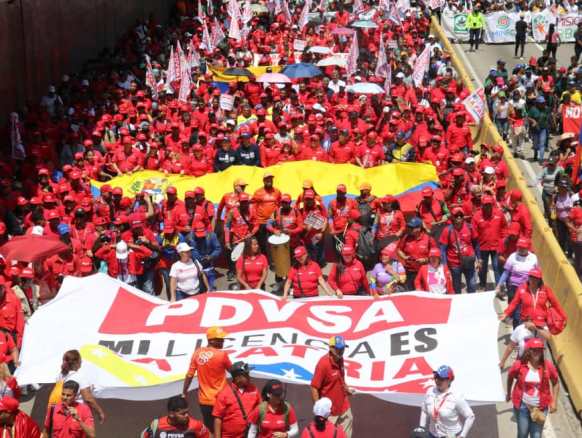 Fuerza laboral petrolera celebró día internacional del trabajador marchando en defensa de PDVSA